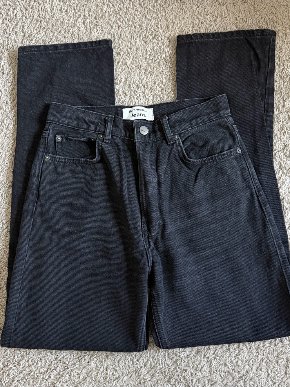 Reformation Seattle High Rise Straight Leg Denim Jeans